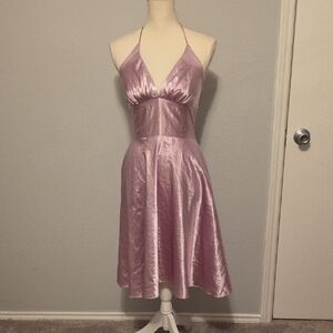 Purple Halter 90's Vintage Backless Sundress for Prom